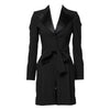 Dolce & Gabbana Black Wool Jumpsuit Dress Women Coat Jacket