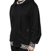 Dolce & Gabbana Black Cotton Hooded Full Zip Sweatshirt Sweater