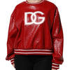 Dolce & Gabbana Red Wool DGLogo Embroidery Pullover Sweater