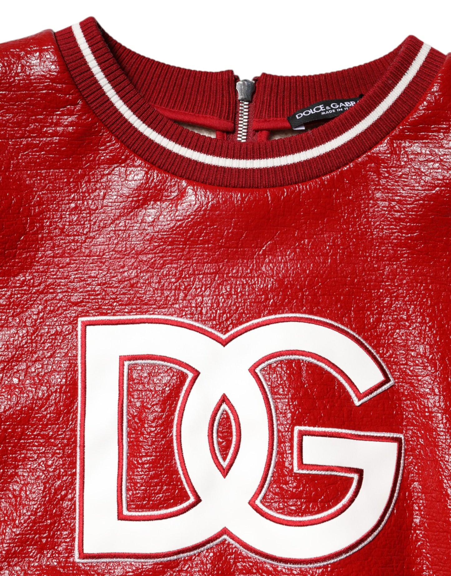 Dolce & Gabbana Red Wool DGLogo Embroidery Pullover Sweater