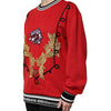 Dolce & Gabbana Red Cotton Queen Sequined Pullover Sweater