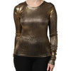 Dolce & Gabbana Gold Round Neck Long Sleeve Pullover Top