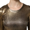 Dolce & Gabbana Gold Round Neck Long Sleeve Pullover Top