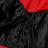 Dolce &amp; Gabbana – Rot-schwarzes Oberteil mit langen Ärmeln und Bustier-Detail