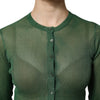 Dolce & Gabbana Green Polyester Long Sleeves Cardigan Sweater