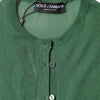 Dolce & Gabbana Green Polyester Long Sleeves Cardigan Sweater
