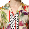 Dolce & Gabbana Multicolor Vegetables Silk Long Sleeves Top