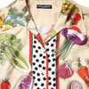 Dolce & Gabbana Multicolor Vegetables Silk Long Sleeves Top