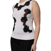 Dolce & Gabbana White Cashmere Floral Lace Detailing Tank Top