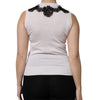 Dolce & Gabbana White Cashmere Floral Lace Detailing Tank Top