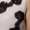 Dolce & Gabbana White Cashmere Floral Lace Detailing Tank Top