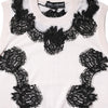 Dolce & Gabbana White Cashmere Floral Lace Detailing Tank Top