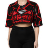 Dolce &amp; Gabbana – Kurzes Top aus Baumwolle mit Bustier-Detail in Rot und Schwarz