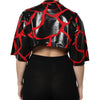 Dolce &amp; Gabbana – Kurzes Top aus Baumwolle mit Bustier-Detail in Rot und Schwarz