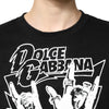 Dolce & Gabbana Black Cotton Printed Short Sleeves T-shirt