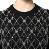 Dolce & Gabbana Black Cashmere Embellished Long Sleeves Top