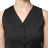 Dolce & Gabbana Black Striped Button Down Sleeveless Vest Top