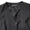 Dolce & Gabbana Black Striped Button Down Sleeveless Vest Top