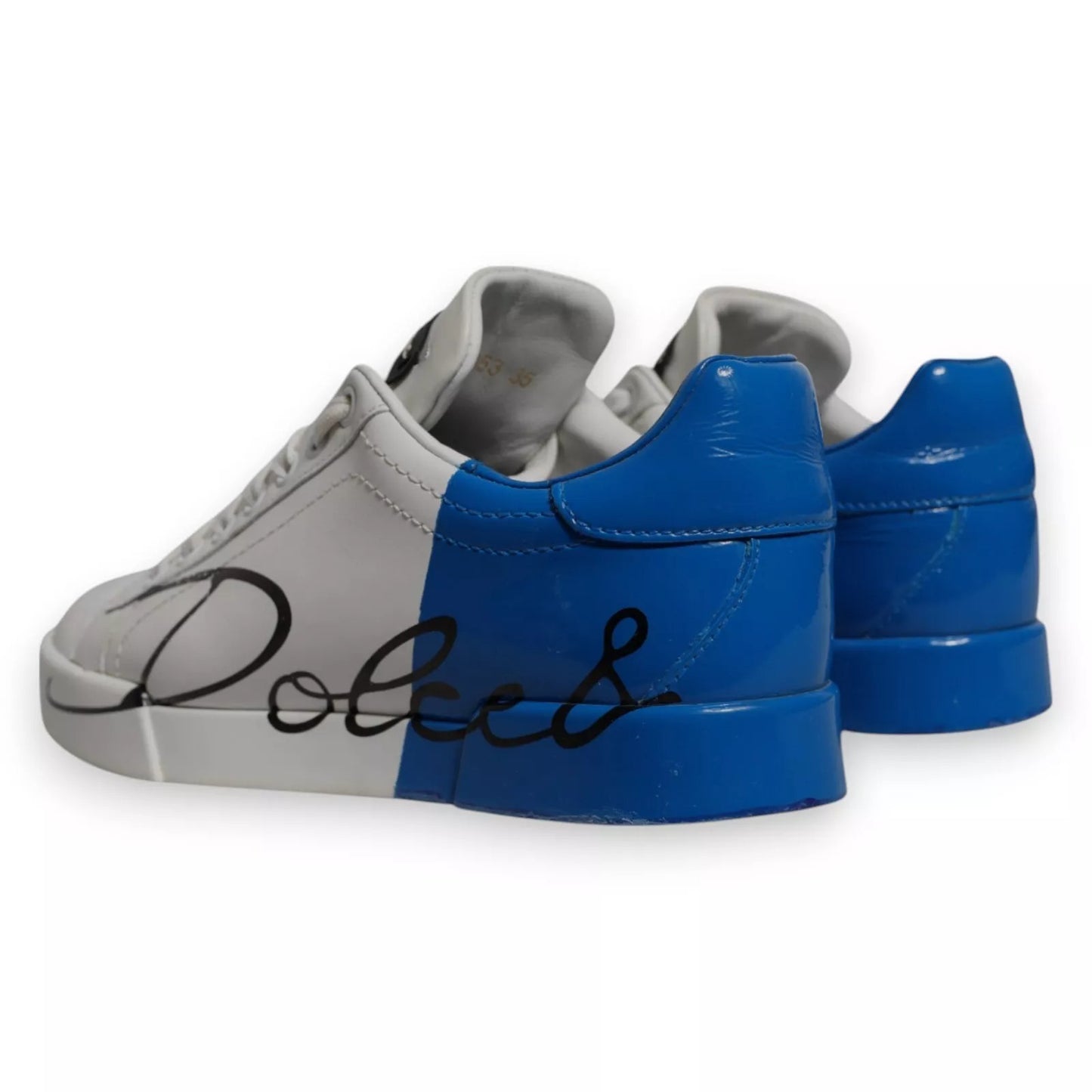 Dolce &amp; Gabbana – Portofino – Sneaker mit Logo in Weiß und Blau