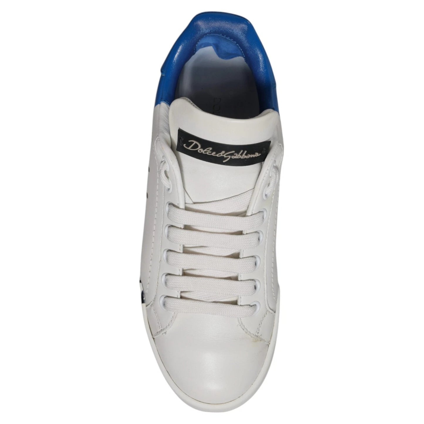 Dolce &amp; Gabbana – Portofino – Sneaker mit Logo in Weiß und Blau