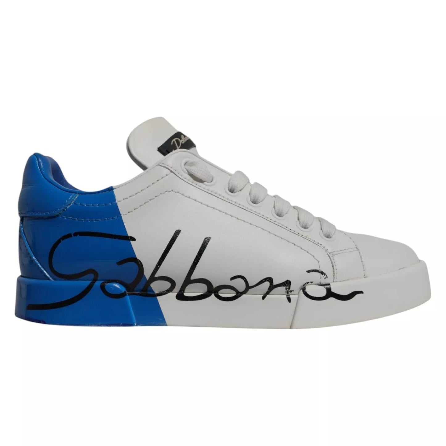Dolce &amp; Gabbana – Portofino – Sneaker mit Logo in Weiß und Blau