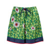 Gucci Green Flower Printed Silk Shorts