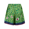 Gucci Green Flower Printed Silk Shorts