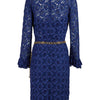 Gucci Blu Viscose and Cotton Mid Long Dress