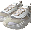 Dolce & Gabbana Sneakers White Beige Leather Sport DAYMASTER Shoes