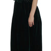 Dolce & Gabbana Green Velvet Crystal Long Maxi Dress