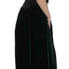 Dolce & Gabbana Green Velvet Crystal Long Maxi Dress