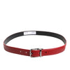 Dolce & Gabbana Red Leather Silver Tone Metal Buckle Belt