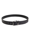 Dolce & Gabbana Black Classic Calf Leather Silver Buckle Belt
