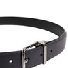 Dolce & Gabbana Black Classic Calf Leather Silver Buckle Belt