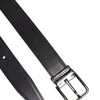 Dolce & Gabbana Black Classic Calf Leather Silver Buckle Belt