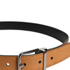 Dolce & Gabbana Brown Classic Calf Leather Silver Buckle Belt