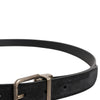 Dolce & Gabbana Black Calf Leather Classic Metal Buckle Belt