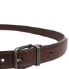 Dolce & Gabbana Brown Classic Calf Leather Metal Buckle Belt