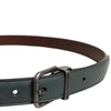 Dolce & Gabbana Green Classic Leather Metal Buckle Belt