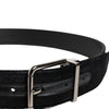 Dolce & Gabbana Black Cotton Silver Metal Buckle Belt