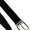 Dolce & Gabbana Black Cotton Silver Metal Buckle Belt
