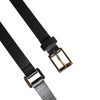 Dolce & Gabbana Black Double Strap Leather Gold Buckle Belt