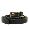 Dolce & Gabbana Black Double Strap Leather Gold Buckle Belt