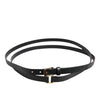Dolce & Gabbana Black Double Strap Leather Gold Buckle Belt