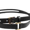 Dolce & Gabbana Black Double Strap Leather Gold Buckle Belt