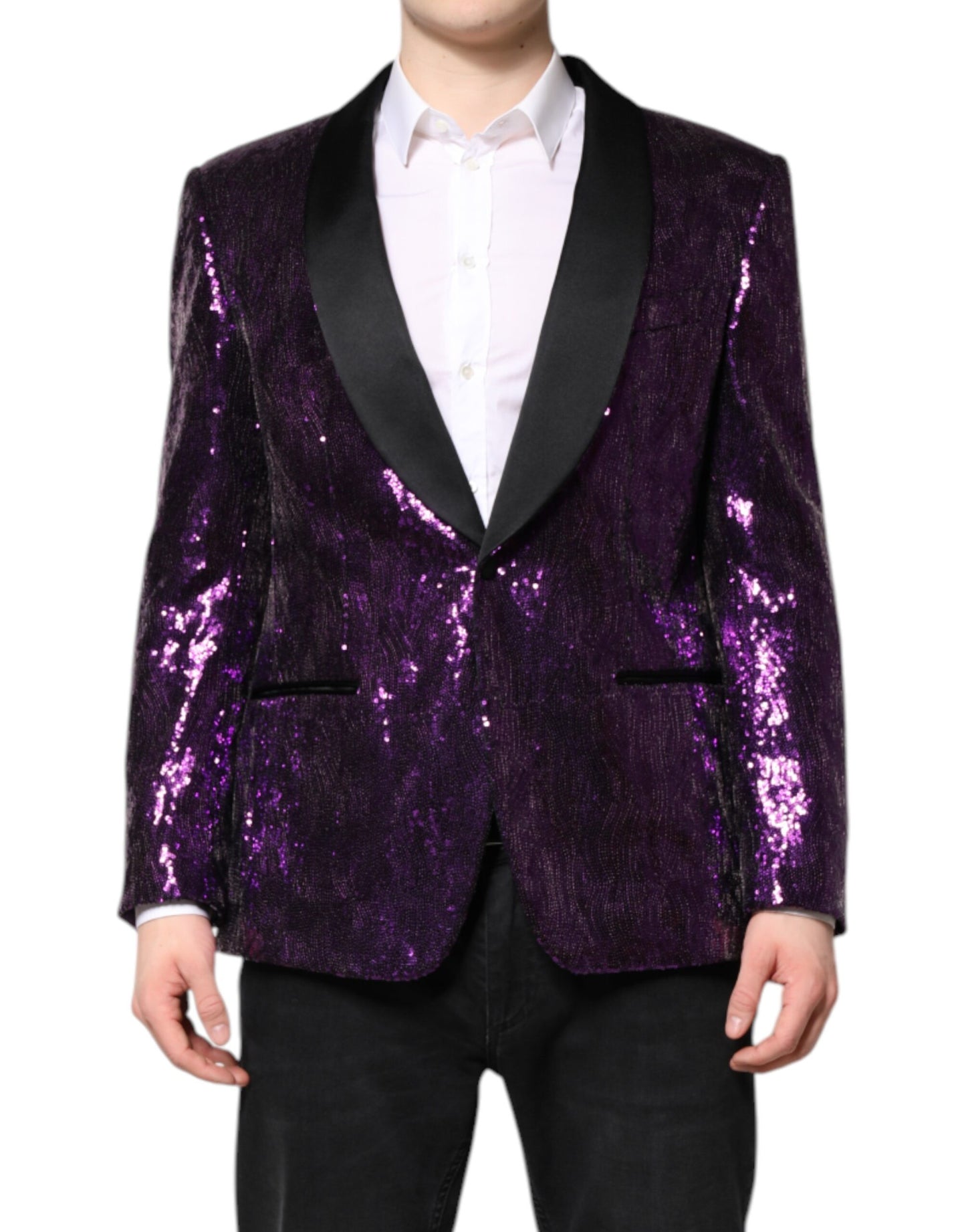 Dolce & Gabbana Purple SICILIA Sequin Embellish Coat Jacket