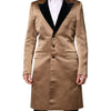 Dolce & Gabbana Brown Silk Single Breasted Trench Coat  Jacket