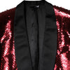 Dolce & Gabbana Red SICILIA Sequin Embellish Blazer Jacket