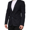 Dolce & Gabbana Dark Blue TAORMINA Cotton Blazer Suit Jacket