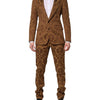 Dolce & Gabbana Brown Floral Jacquard SICILIA 2 Piece Suit